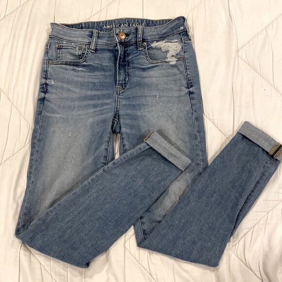 American Eagle Distressed Next Level Stretch High-Rise Jegging Size 6 - Picture 1 of 9